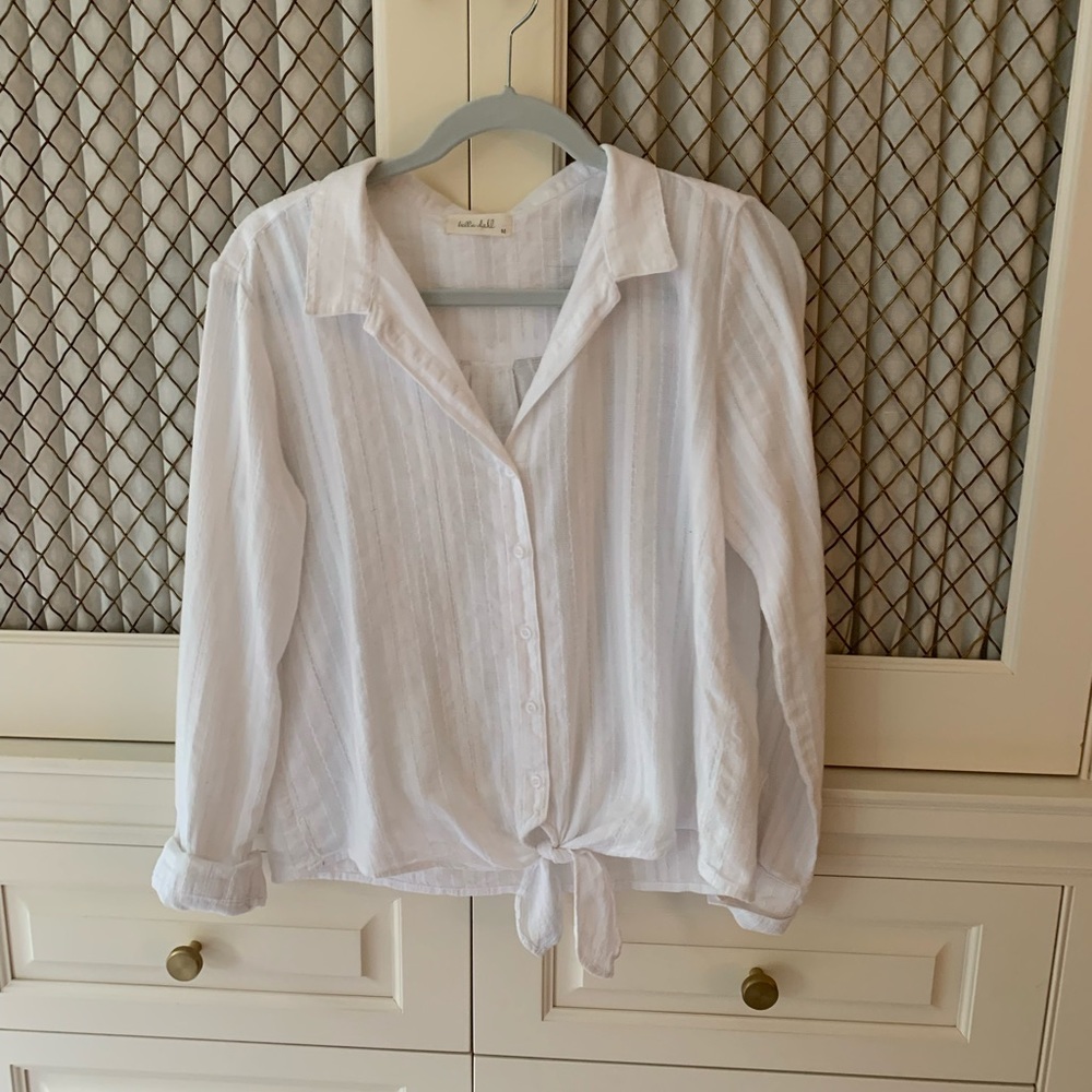 Bella Dahl white tie front top